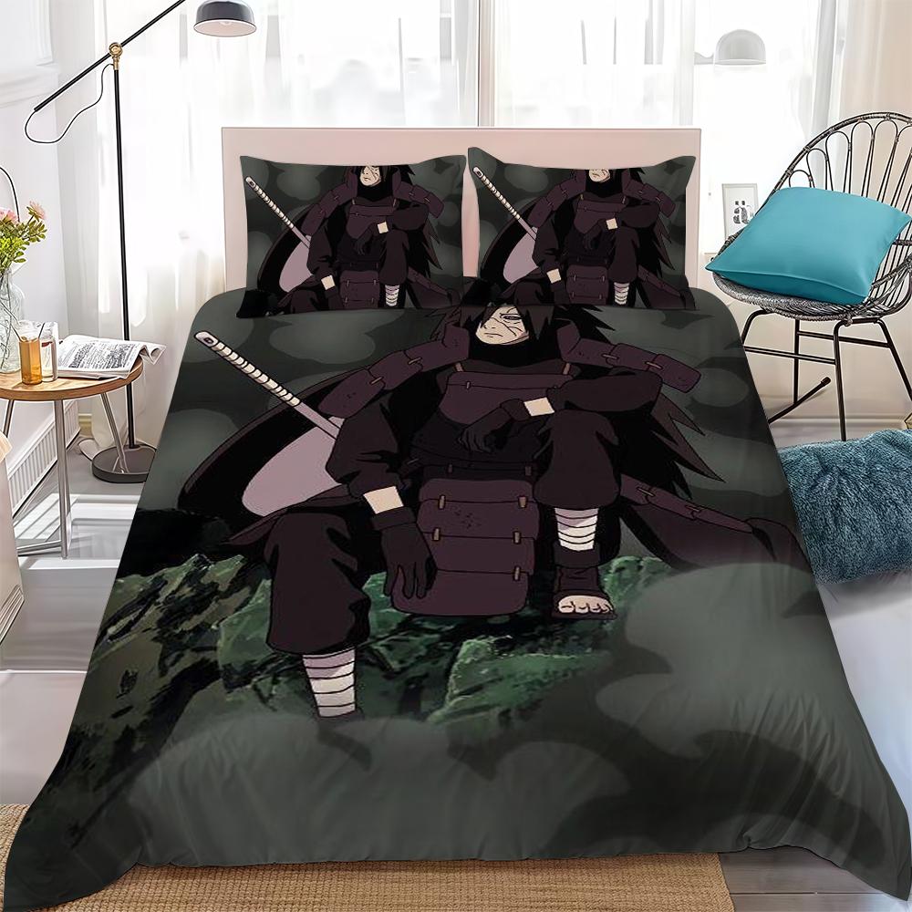 M-Madara Uchiha Duvet Cover Set Home Style Bedding Soft Laundry Cotton Bed 3 Piece Set Student Dormitory Gift