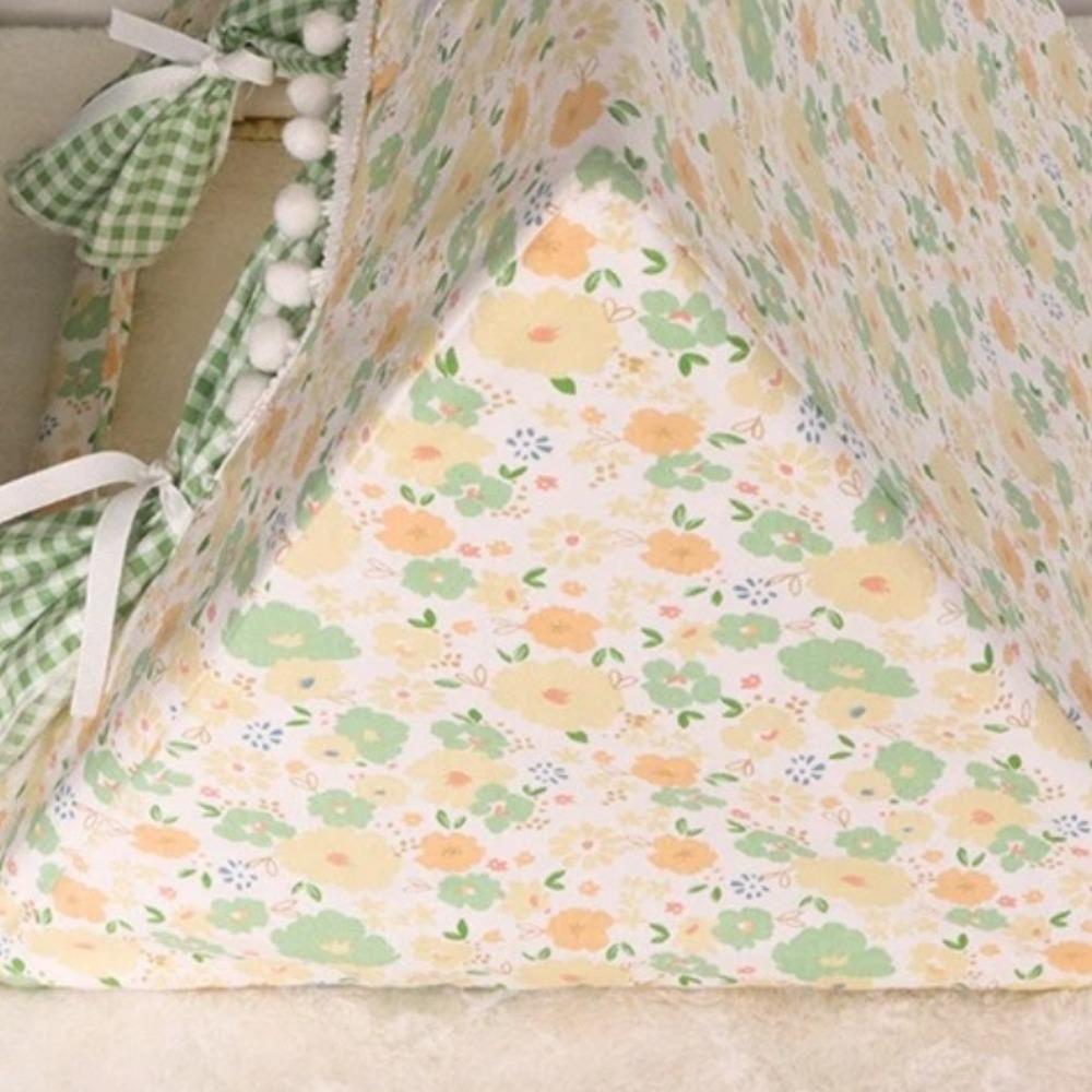 Floral Print Cozy Sleeping Tent Soft Cotton Bottomless Hideout Hamster Cage  For Rabbits Guinea Pig