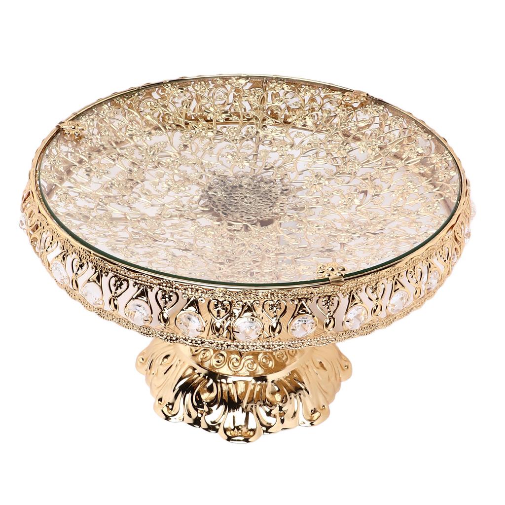 Vintage Glass Snack Plate European Style Light Luxury Innovative Exquisite Vintage Glass Fruit Tray