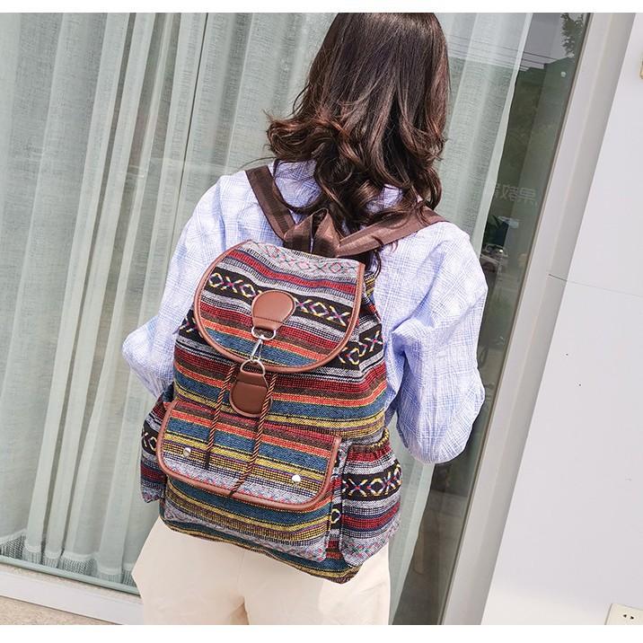 Schultasche Rucksack ethnischer Stil vielseitig Retro College-Stil Schultasche für Studenten Outdoor-Reisetasche lässig große Kapazität modische Tasche