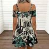Ladies Thin Strap Plus Size Dress Vintage Floral Pattern Loose Beach Vacation Dress