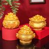 1Pcs Prosperity Sculpture Centerpiece Treasure Basin Statue For Office Shelf Desk Tabletop Art Craft Ornament Home Decorations