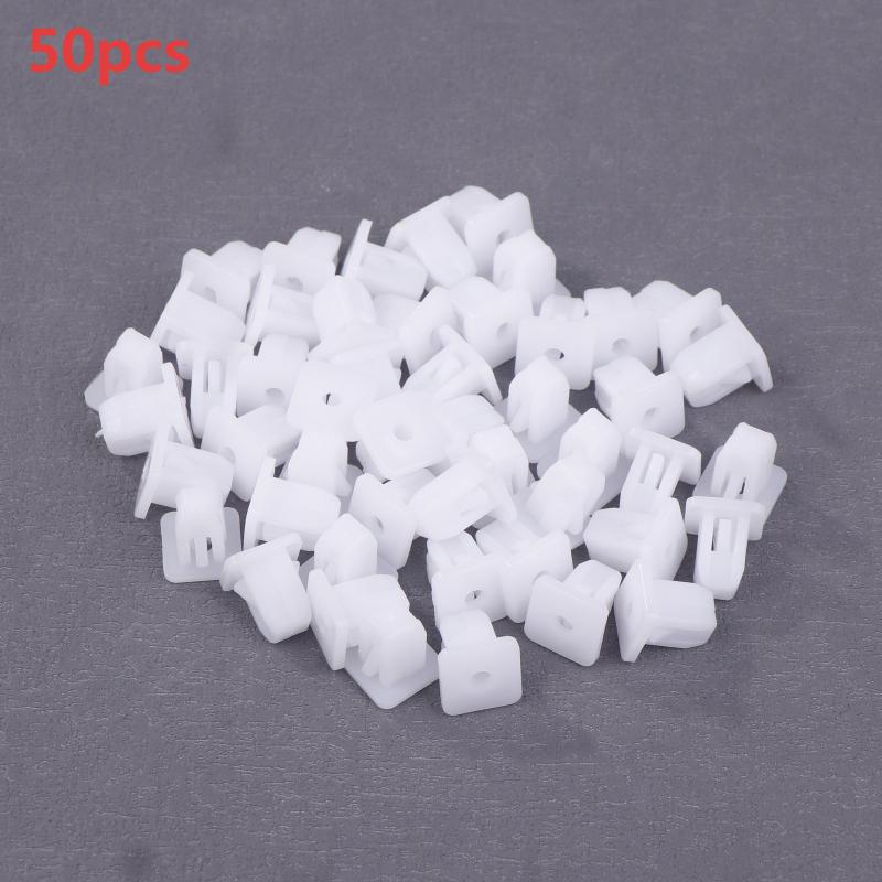 

50/100 шт. Белые Квадратные Автомобильные Крепежи Автомобильный Крепеж Бампера Заклепка Фиксаторы Клипсы Нажимные Крышка Двигателя Крыло Дверь Автомобиля Панель Отделки Клип A1