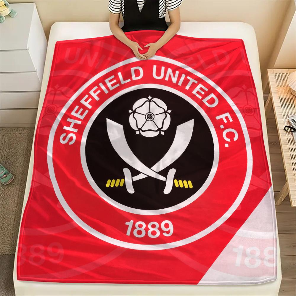 Sheffield United Football Club Print Flannel Blanket, High Quality Comfortable for All Seasons, Home Decor, Warmth and Comfort
