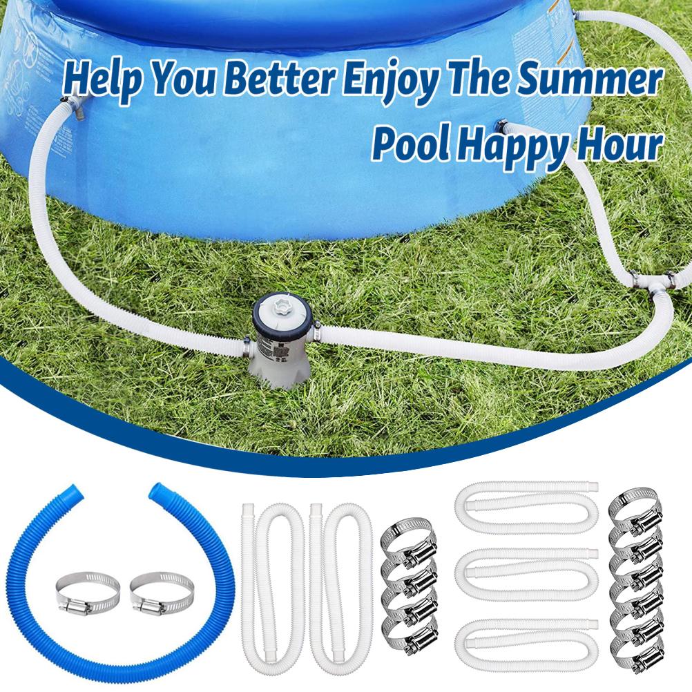 Ersatzschlauch und Klemme für Schwimmbecken Poolfilterpumpen-Ersatzschlauch Kompatibel für 300GPH 330GPH Pumpe