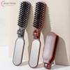 Brosse à cheveux à poils de sanglier pliable et portable avec miroir de poche, peigne pliable de voyage, outil de massage et de coiffage, cadeau de salon
