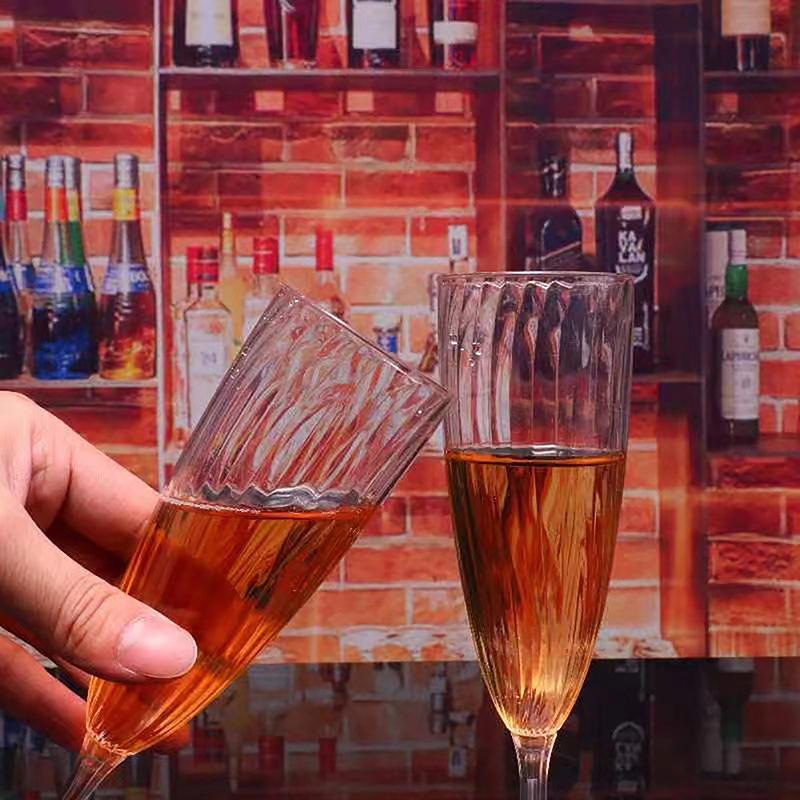 1 ks sklenice na šampaňské průhledné plastové sklo na whisky odolné proti rozbití, opakovaně použitelné kelímky na svatební bar domácí sklenice na víno