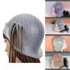 Hair Coloring Highlighting Cap Silicone Salon Hair Dyeing Cap Hairdressing Styling Tool Transparent White