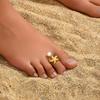 New Fashionable And Trendy Women's Foot Rings With Geometric Inlays Pearls Starfish Beach Style Women's Jewelry Accessories