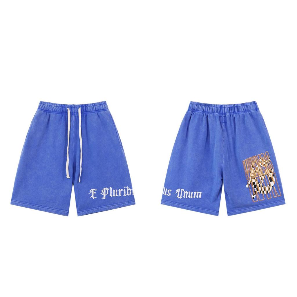 Retro American Tide Hip Hop Washed Terry Shorts