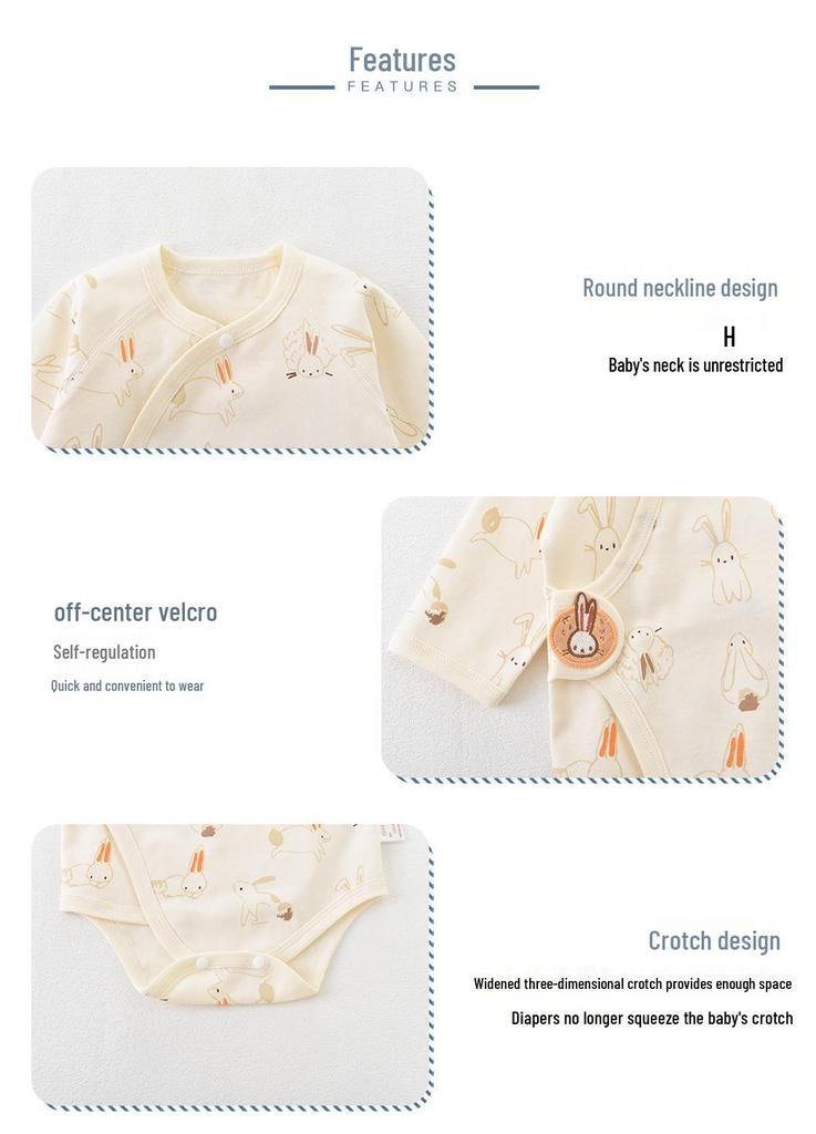 Spring-Summer Infant Pure Cotton Bodysuit: Tagless Newborn Romper for Crawling.