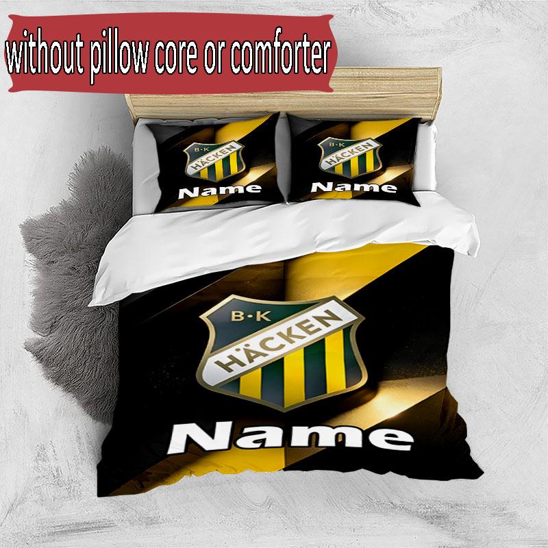 3pcs Duvet Cover Set (1*Duvet Cover + 2*Pillowcase, Without Core), Custom Name BK Hacken Pattern Bedding Set, Home Bedroom Decor Gift
