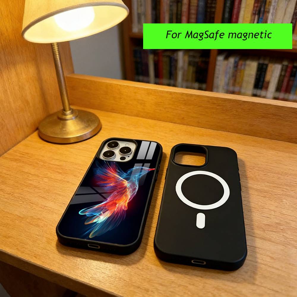 colorful hummingbird Phone Case For iPhone17,16,15,14,13,12,11 Plus,Pro Magnetic with Magsafe Wireless Charging iPhone15Plus