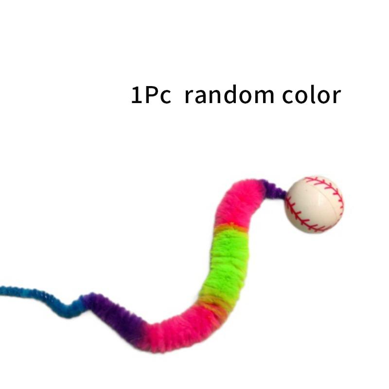 Cat Interactive Toys Tickle Cat Colorful Bouncing Ball Pet Supplies Puzzle Teasing Indoor Cat Worm Caterpillar Elastic Toy