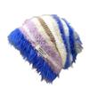 New Winter Dopamine Color Striped Wool Hat for Women Fashion Warm Face Showing Small Knitted Pile Hat