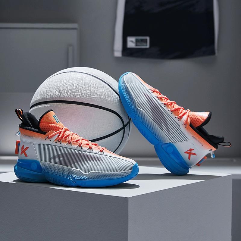 Anta Kids KT9 Thompson 9th Generation Non-Slip Shock Absorbing Wear-Resistant Mid-Top Basketball Shoes Bright Orange Kids basketball shoes 312341130-4