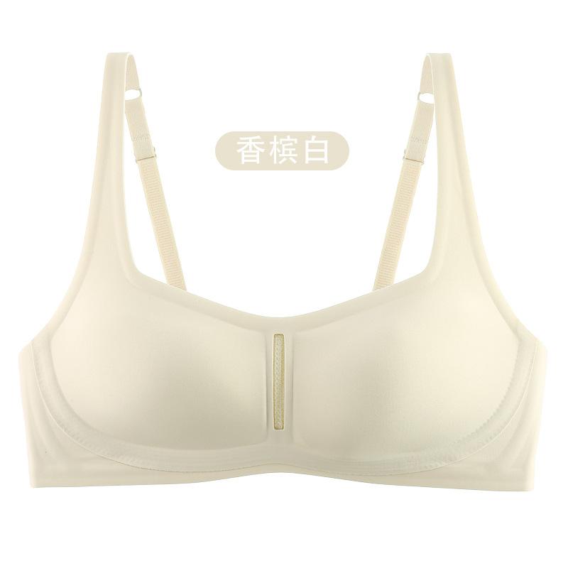 New soft support, invisible skin, large chest, small gathering, breathable and comfortable, no steel ring, lift the Shiwen bra.