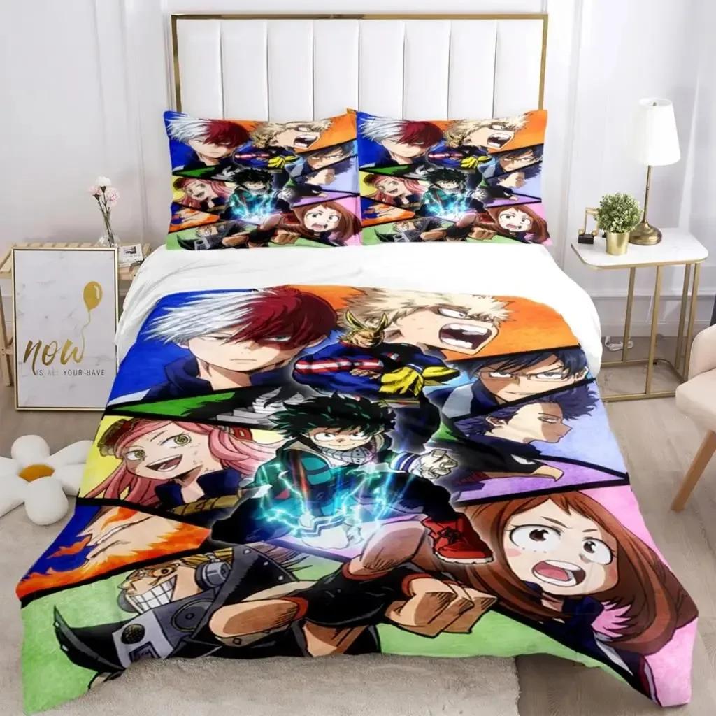 

Comforter My Hero Anime Print Three Piece Bedding Set Fashion Boys Or Adults For Beds S S Bedding Set Gift Comforter (quilt)-EU Single(135*200cm)3pcs