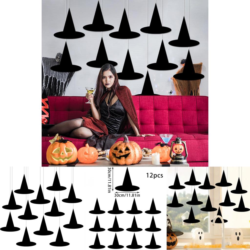 Halloween Witch Hat Paper Party Streamers For Scene Decoration 12 Pack