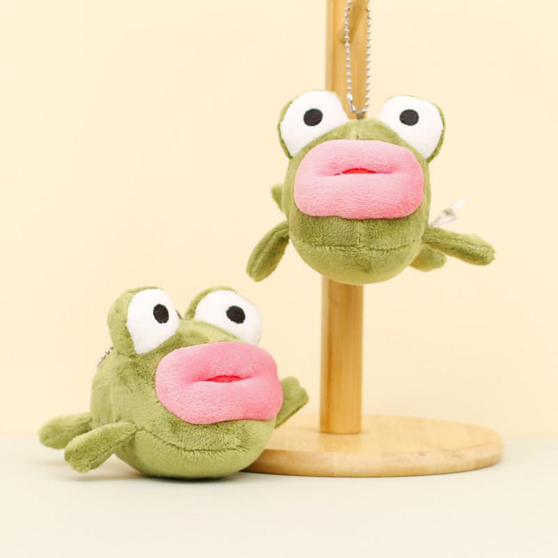 Adorable Plush Frog Keychain Cute Cartoon Animal Doll Bag Charm 10cm Tall