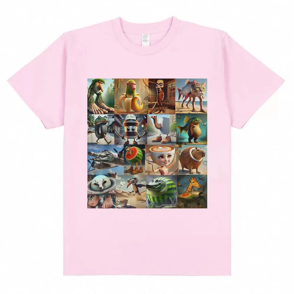 Italienisches Hirnfäule-Shirt Brr Brr Patapim Tung Tung Tung Cappuccino Ballerina lustiges T-Shirt Damen Locker sitzendes T-Shirt