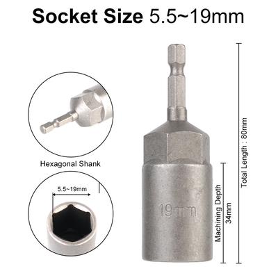 Auto Accessories Electric Drill Socket Head 16PCS/Set Socket Wrench Bar Removal Tools Universal Car Repair Tools Portable