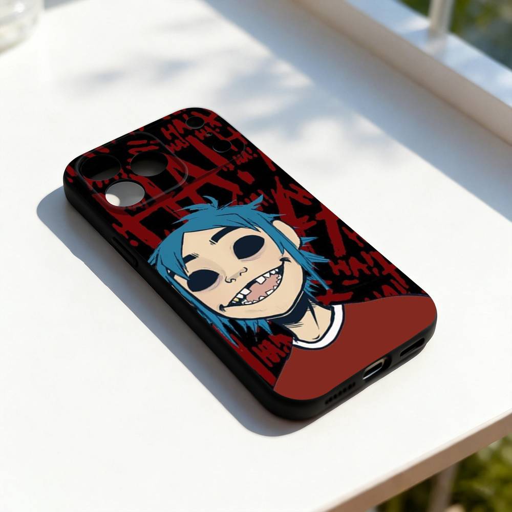 G-Gorillaz Rock Band Cool Phone Case For iPhone 11,12,13,14,15,16,17,Pro,Max,Plus,E,SE4,Air,Mini Black Soft Cover