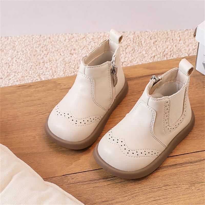 

Spring/Autumn Baby Shoes Leather Toddler Children Ankle Boots Rubber Sole Infant Shoes Little Girls Boots 15-25 21