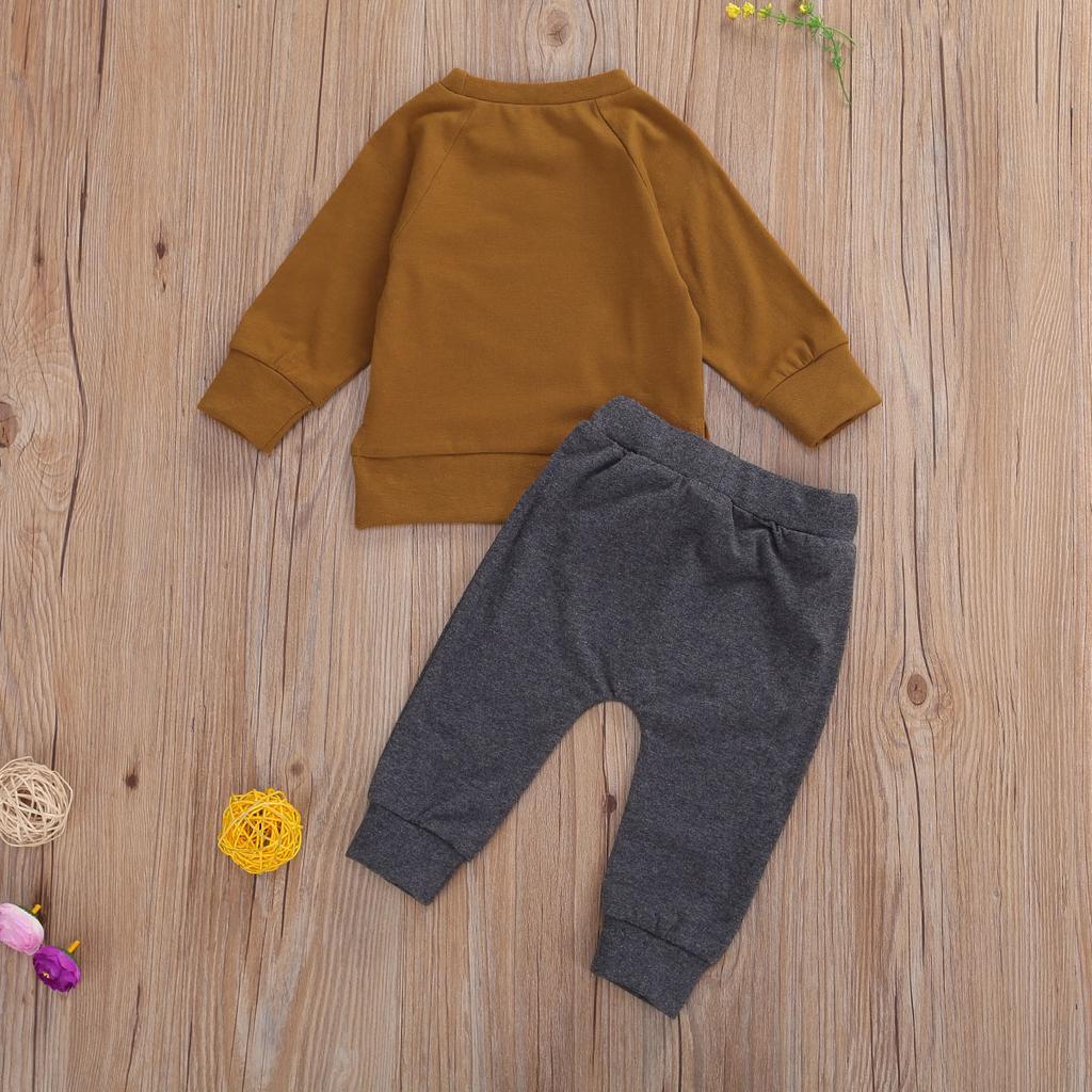 Newborn Toddler Baby Boy Autumn Winter Outfits Clothes Sweatshirt Top Long Pants 2PCS Sets Fit Age 0-24 Months