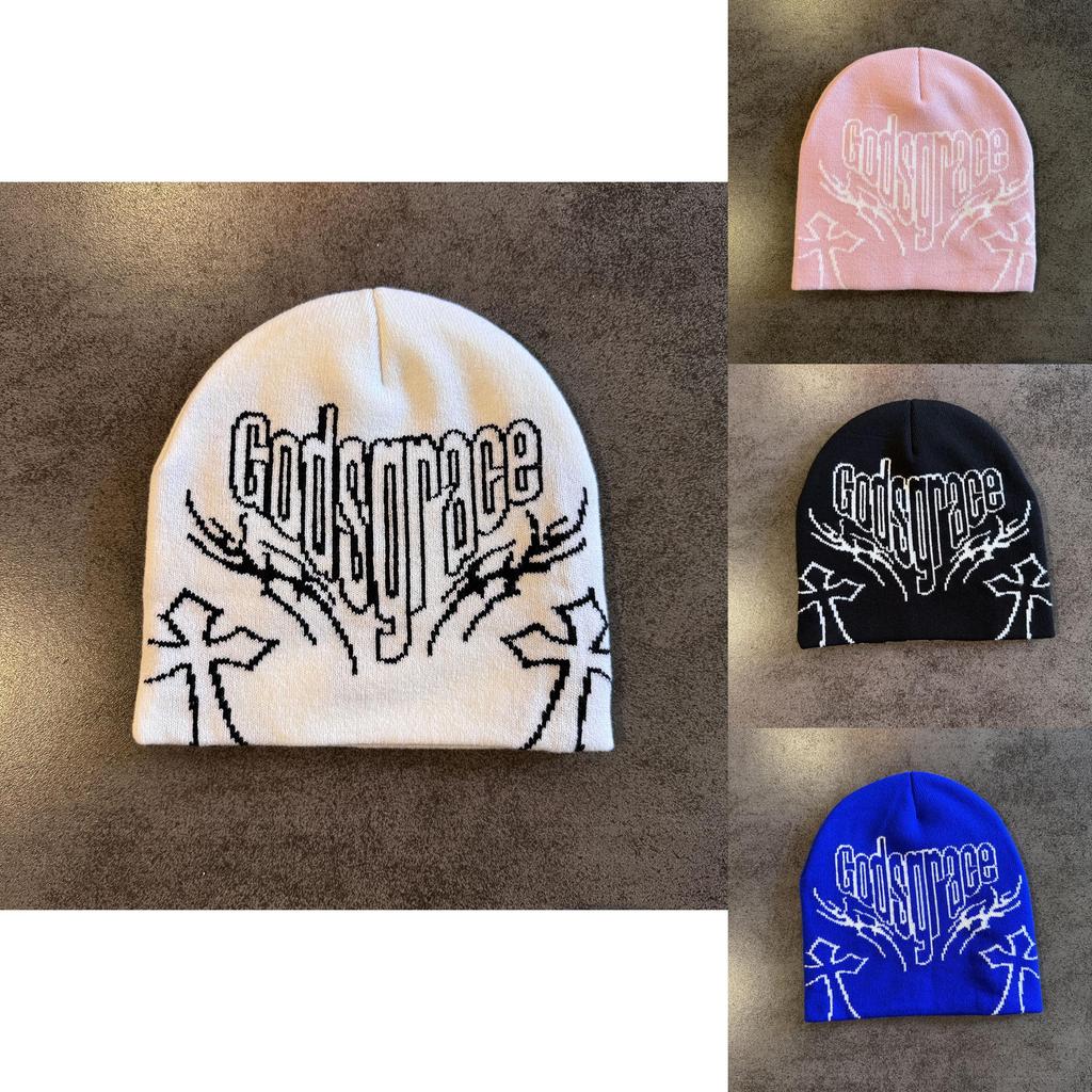 Fashionable Letter Printed Neutral Casual Warm Knitted Hat For Streetwear And Warmth