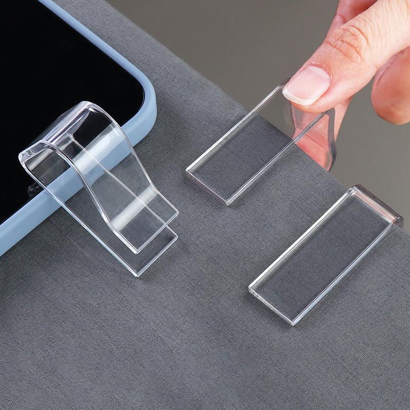 4PCS Clear Invisible Tablecloth Clips - Non-Slip Plastic Holders for Home Dining Tables