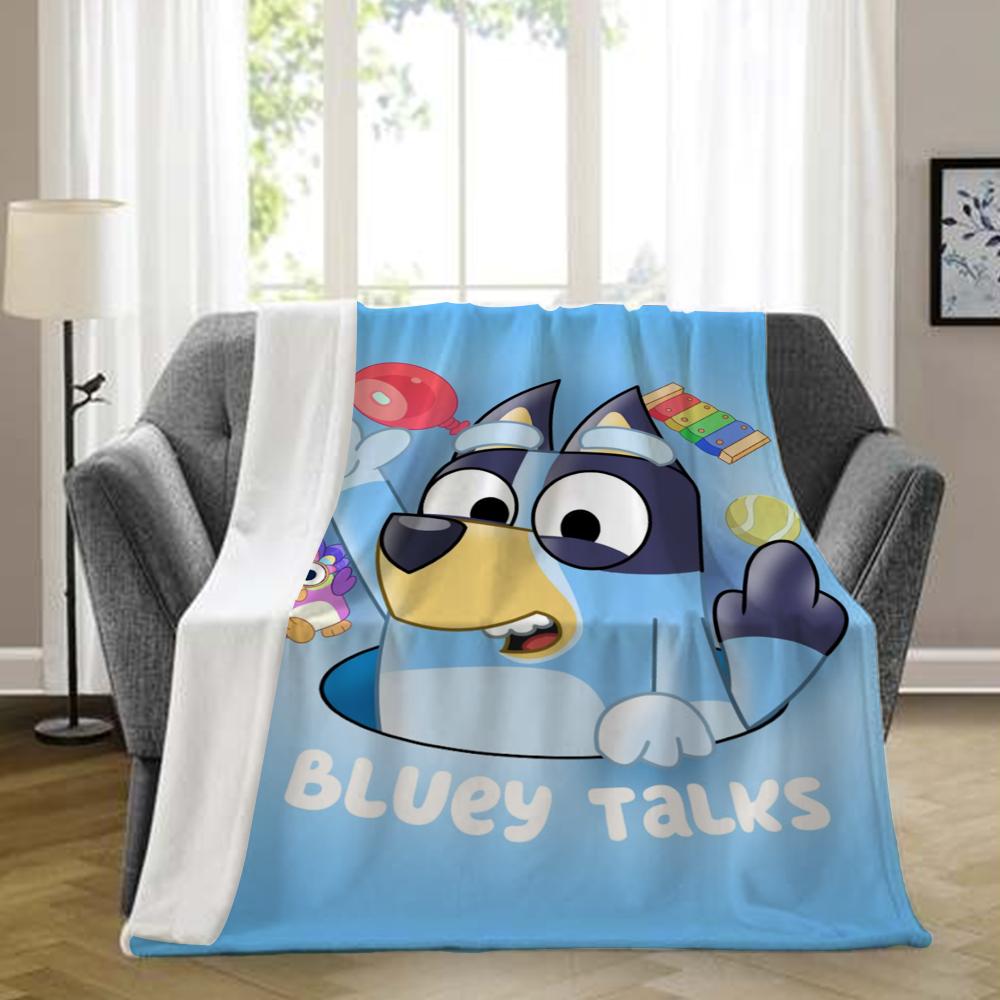 B-bluey-y Nadýchaná deka Estetická Přenosná Domů Cestování Kempování Pohovka Piknik Silná Teplá Flanelová deka