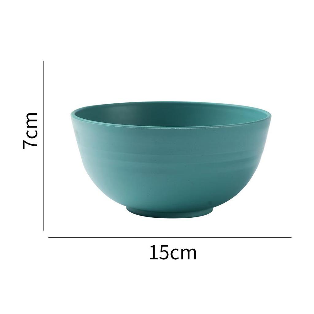 Durable Wheat Straw 15cm Noodle Bowl with Lid - Ideal for Dorms and Kids
