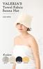 Valeria Sauna Hat fluffy towel material protects hair from deep machine with hook [valeria] [Thick, heat] Women's hat, absorbent, fit, washable,