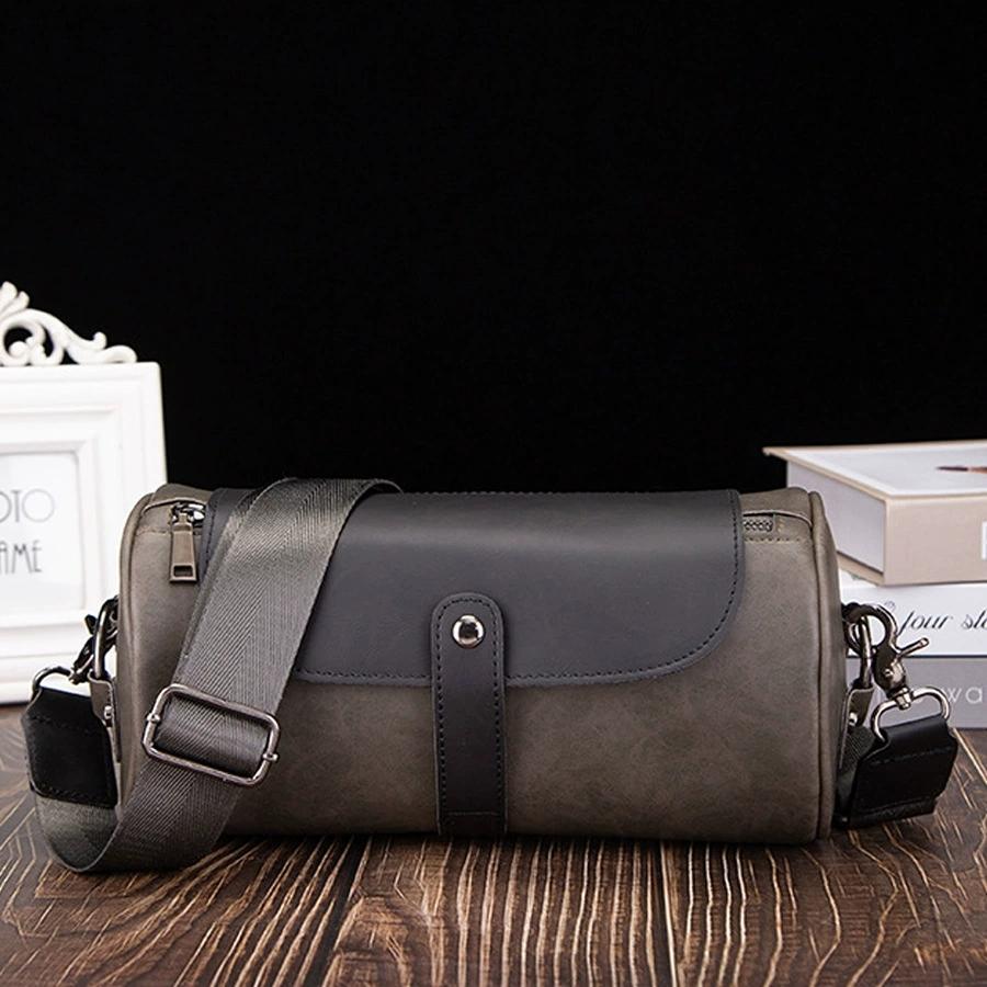

Men Cylinder Crossbody Bag, Street Fashion One Shoulder Casual Small Bag for Summer Daily Use зелёный