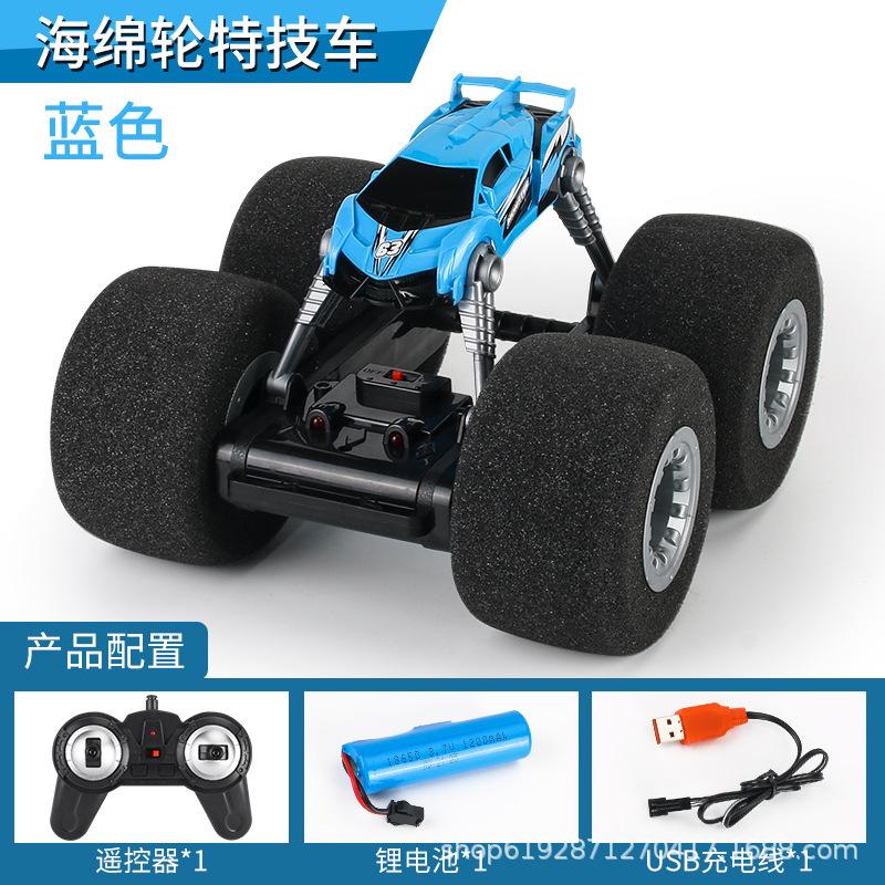 

EBOYU 9089A RC Monster Truck с гигантскими колесами RC Stunt Car Shot Indoor Remote Control Car Super Soft Wheels Gift Toys for Children синий