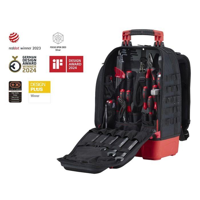 Sac à dos d'outillage équipé Wiha 45529 pour les artisans, pour les bricoleurs, universelle 41 pièces (L x l x H) 385 x