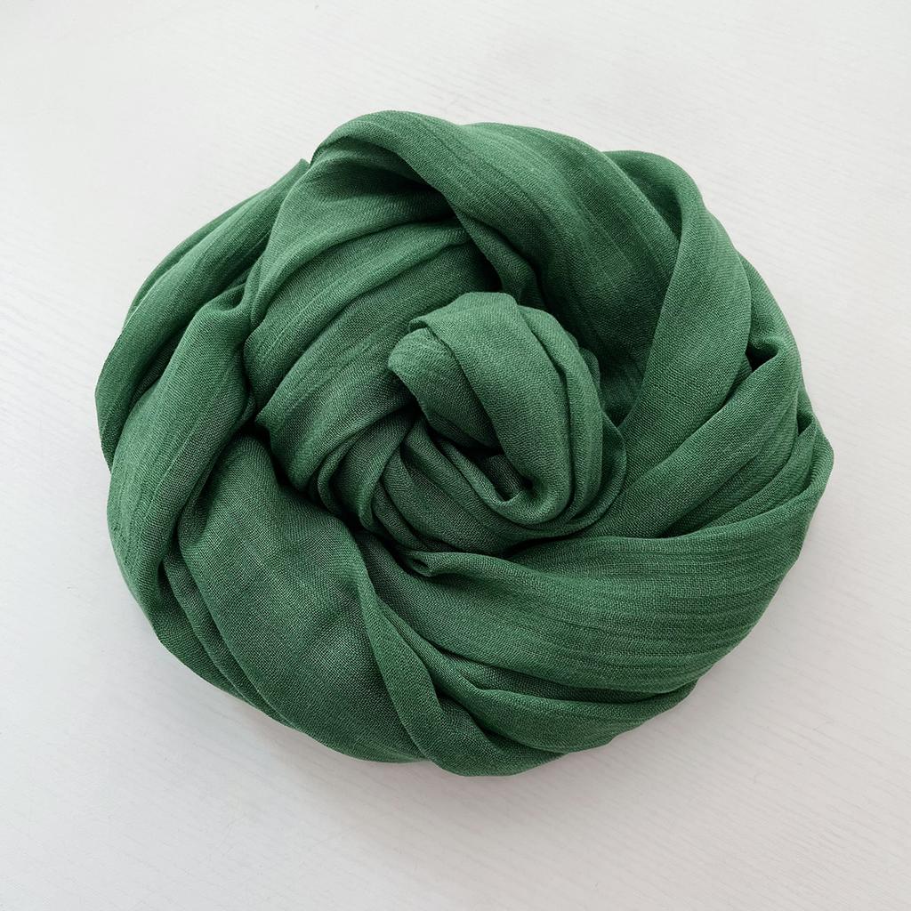 Herbst und Winter vielseitiger langer einfarbiger Baumwoll- und Leinen-Schal Damen Japanischer Retro Kälteschutz warmer Strickschal