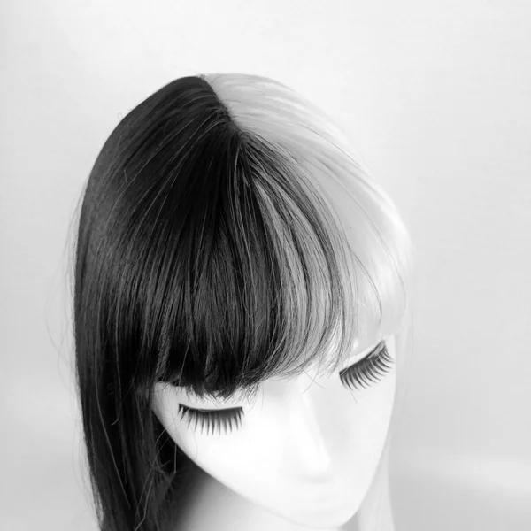Super Cool Mixed Color Long Straight Hair for Women Sexy Fashionable Heat-resistant Wig Girls Cute and Niche Cosplay Wig Props