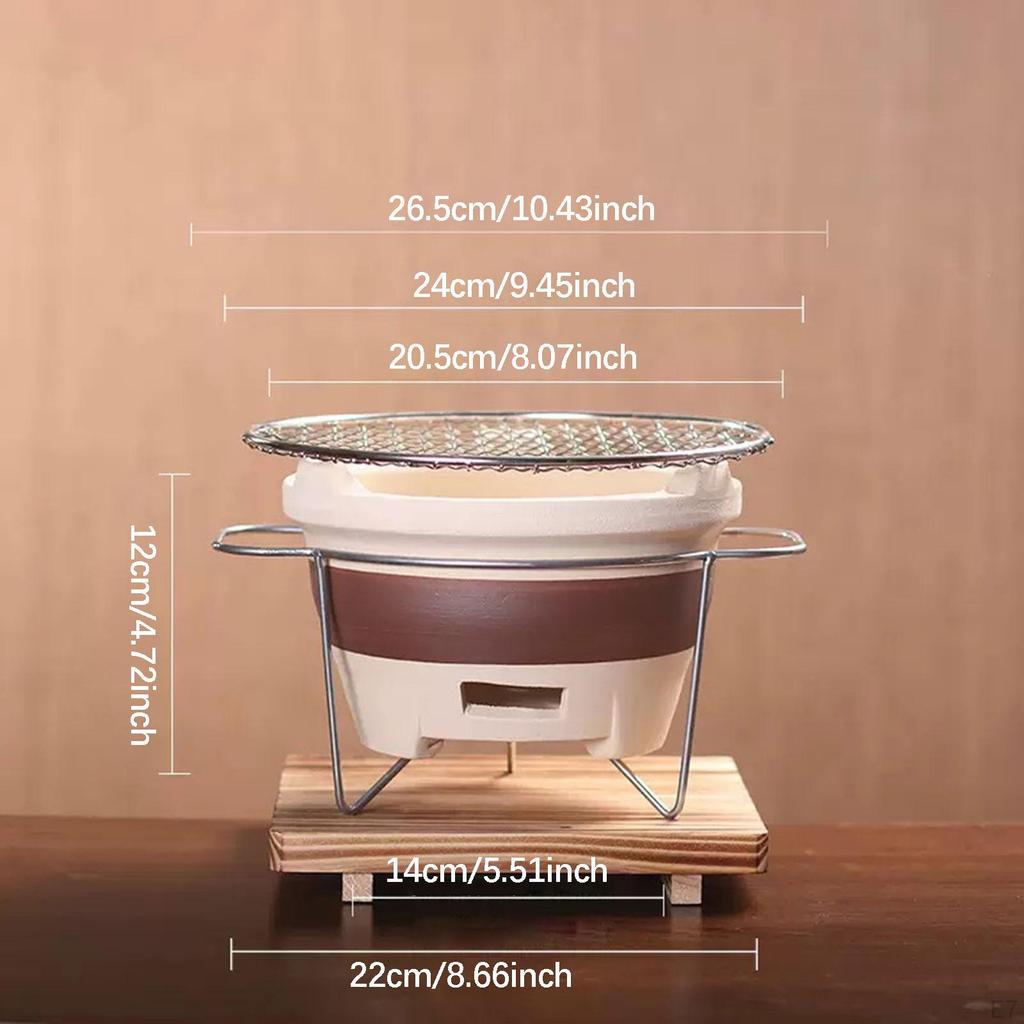 Clay Barbecue Portable Lightweight Convenient Tea Kettle Warmer Tabletop for Garden Camping Outdoor