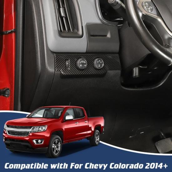 Carbon Fiber Inner Headlight Switch Cover Trim For Chevy ColoradoGMC Canyon 14+