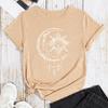 Moon and Sun Casual and Comfortable Pure Cotton Printed Women's Round Neck Short Sleeved T-shirt