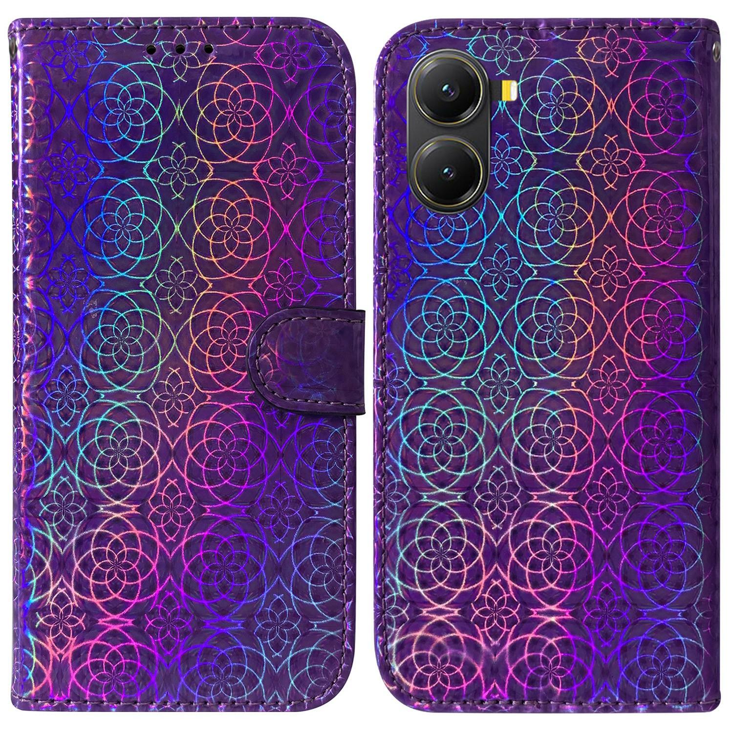 

For Xiaomi Poco X7 Pro 5G/Redmi Turbo 4 5G Case Solid Color Leather Wallet Phone Cover Purple