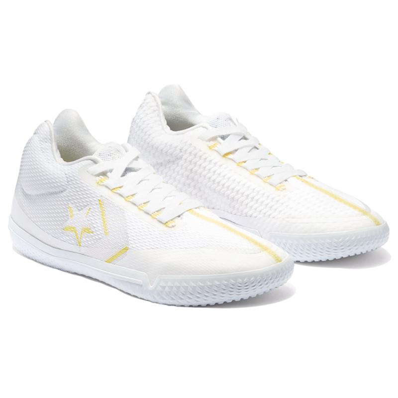 Converse All Star BB Evo Mid Stylish and Comfortable Fabric Mid-Top Practical Basketball Shoes Unisex White Yellow