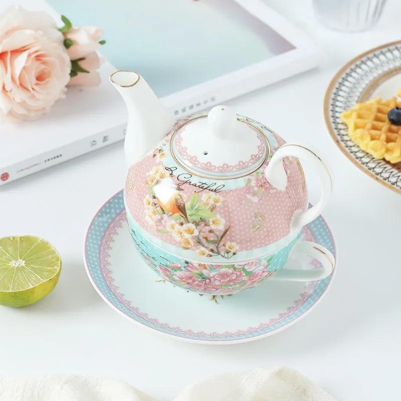Bone China Teapot 250ML With Cup Tea Pot Set High Grade Porcelain Kettle Large Capacity Teapot for Wedding Gift