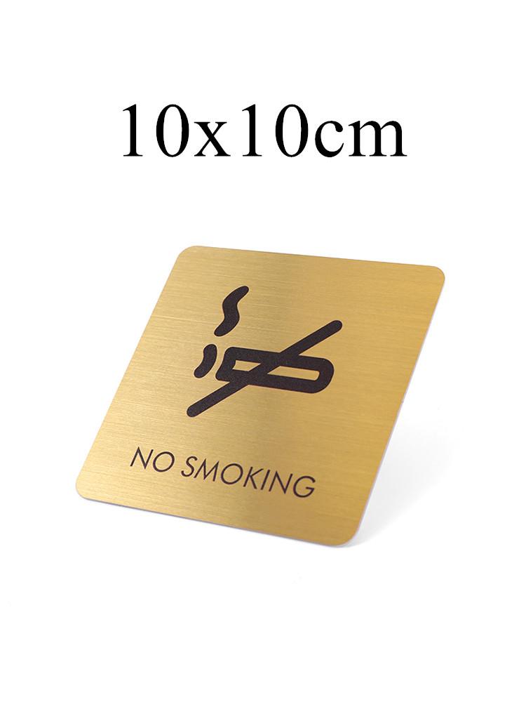 Stainless Steel Slogan No Smoking Sign Public Places Warning Signage Wall Stickers WIFI Plaque Number Custom Address Plates