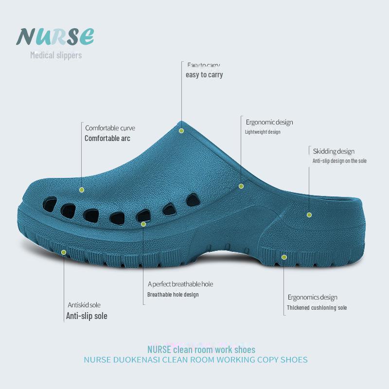 Breathable Closed-Toe Operating Room Slippers for Nurses and Doctors