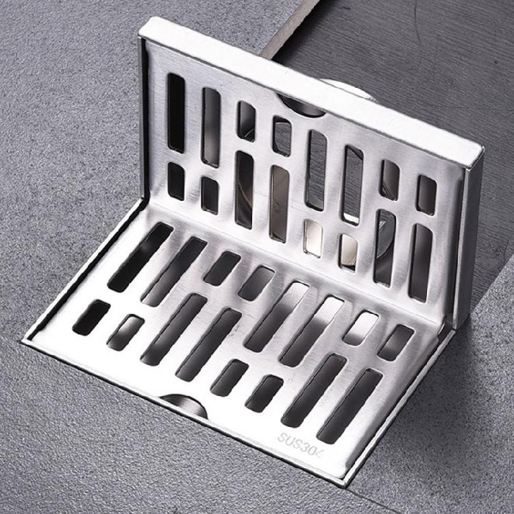 Anti-wear L Shape Stainless Steel Bathroom Tile Insert Floor Drainer Square