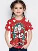 Cute Santa Claus Children's T-Shirt Christmas 3D Print Girl Short Sleeve T-Shirt Holiday Boys Clothes O-Neck Tees Tops Clothing