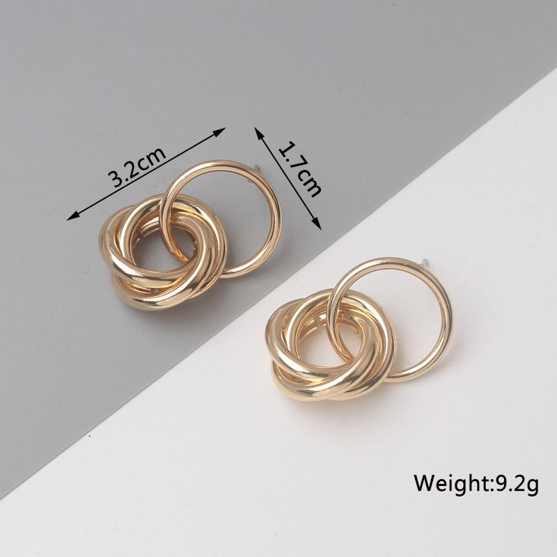 Boucles d'oreilles pendantes torsadées en métal pour femmes, couleur or, alliage enveloppé, déclaration géométrique irrégulière, oreille féminine, zircon, pendientes mujer